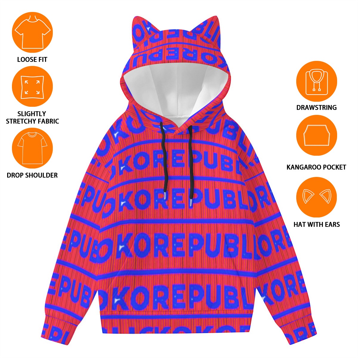 fullbreedcustom Print Women’s Hoodie With Decorative Ears