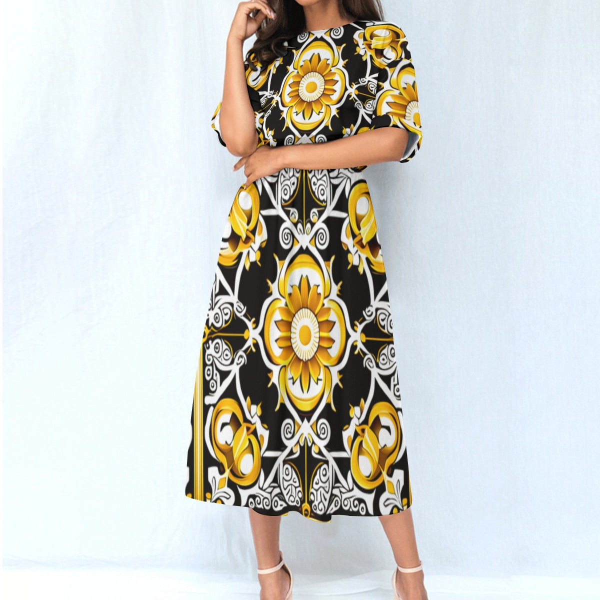 All-Over Print Women's Elastic Waist Dress