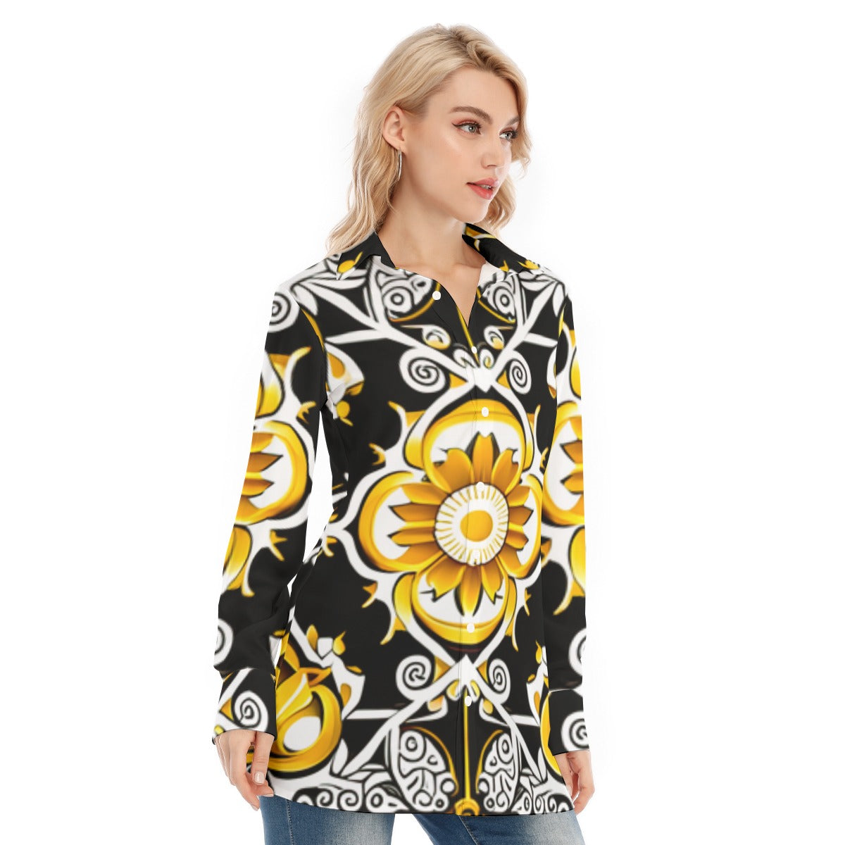 All-Over Print Women's Long Shirt