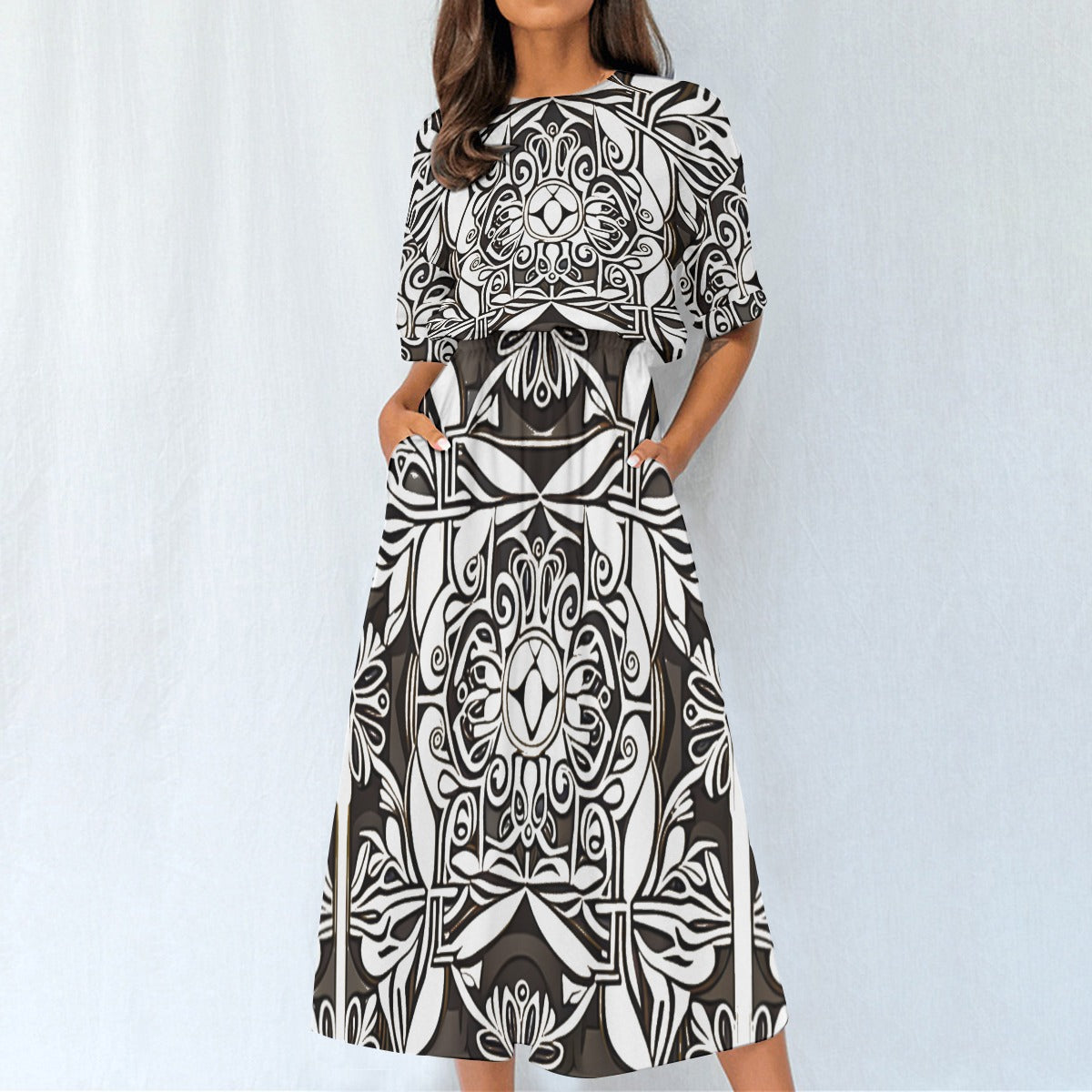 All-Over Print Women's Elastic Waist Dress