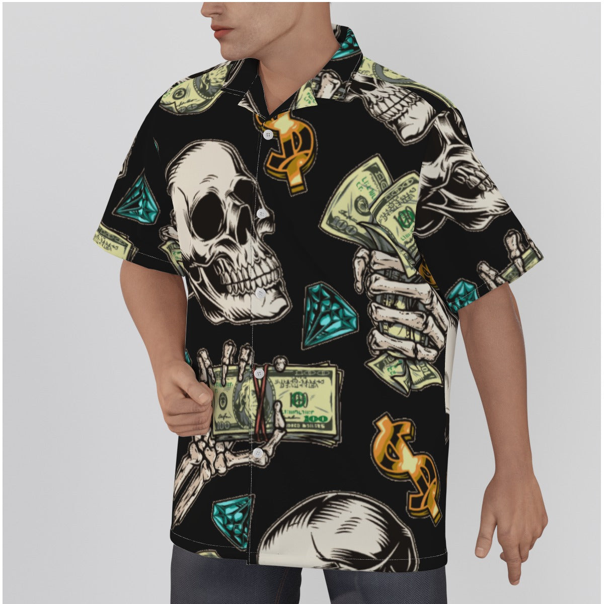 fullbreedboutique Print Men's Hawaiian Shirt With Button Closure