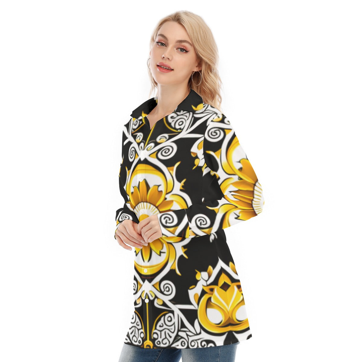 All-Over Print Women's Long Shirt