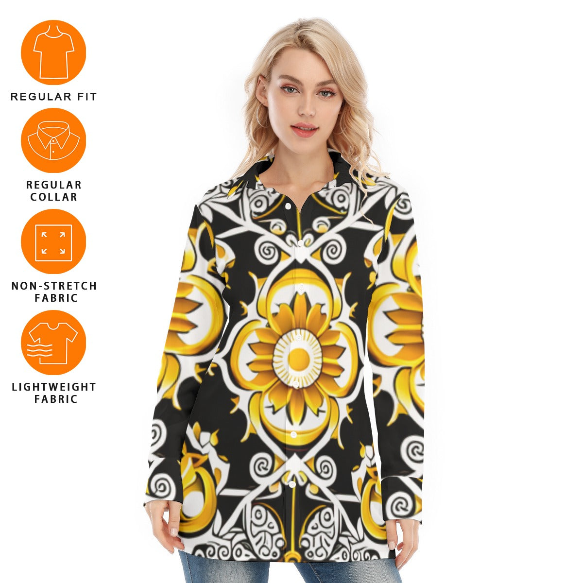 All-Over Print Women's Long Shirt