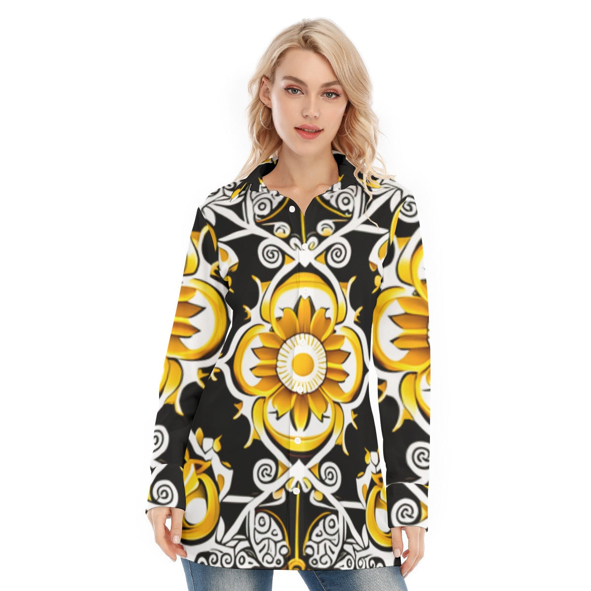 All-Over Print Women's Long Shirt