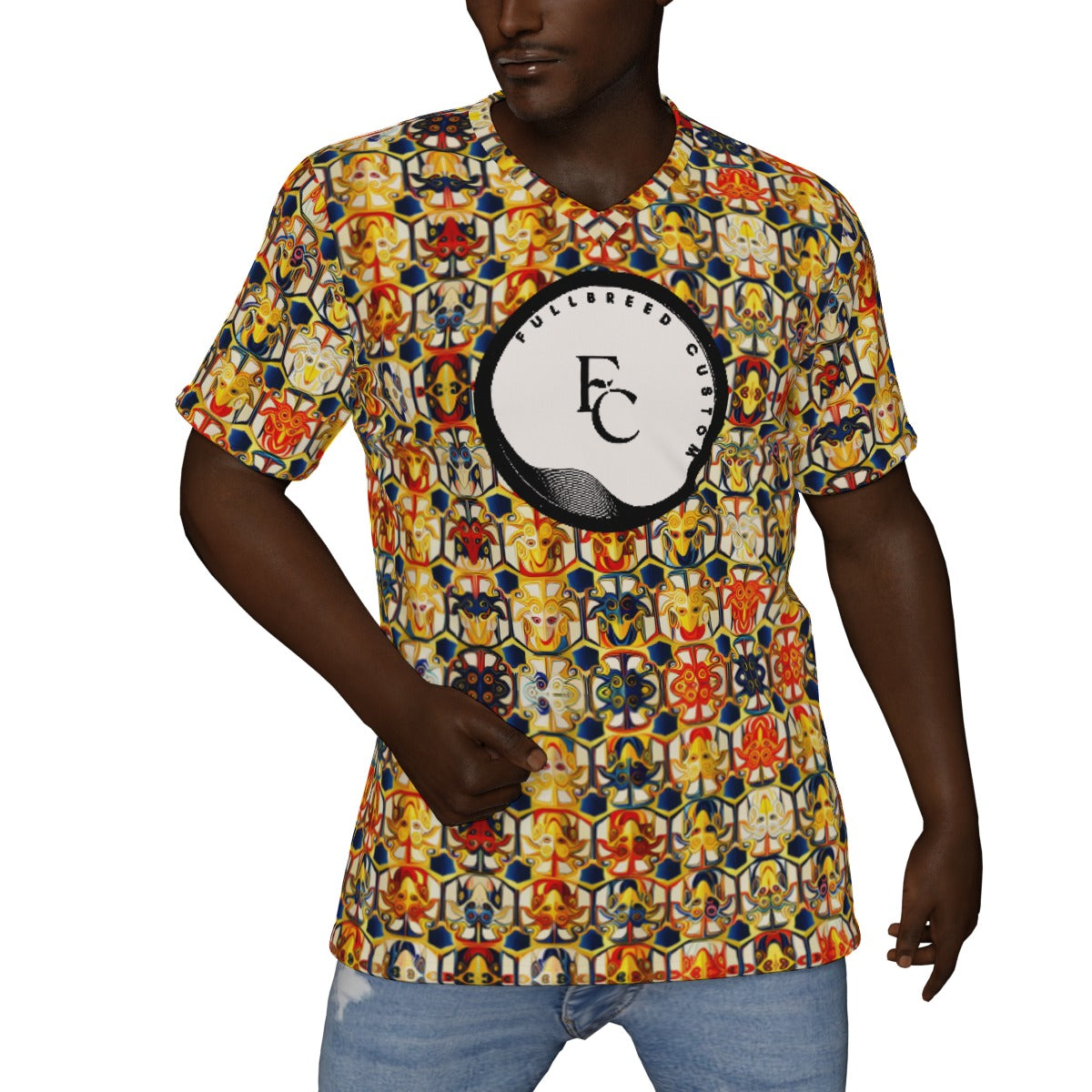 All-Over Print V-Neck T-Shirt