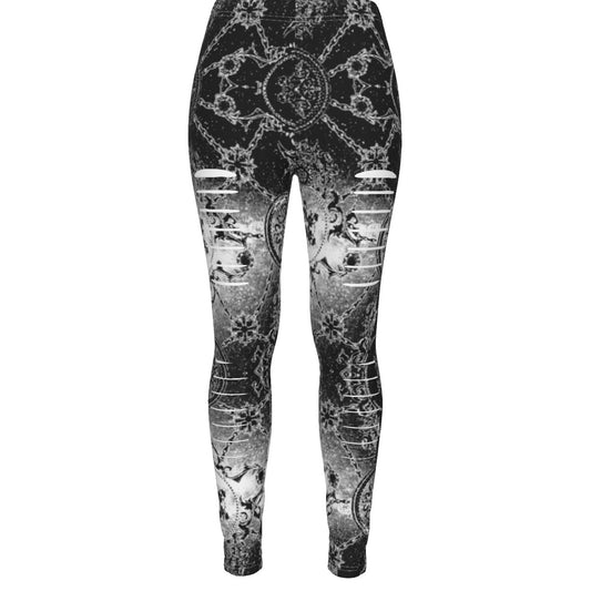 All-Over Print Women's Ripped Leggings