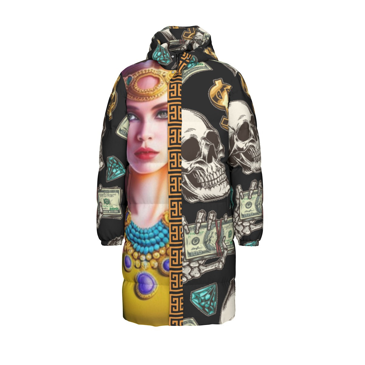 Fullbreedboutique   Print Unisex Long Down Jacket